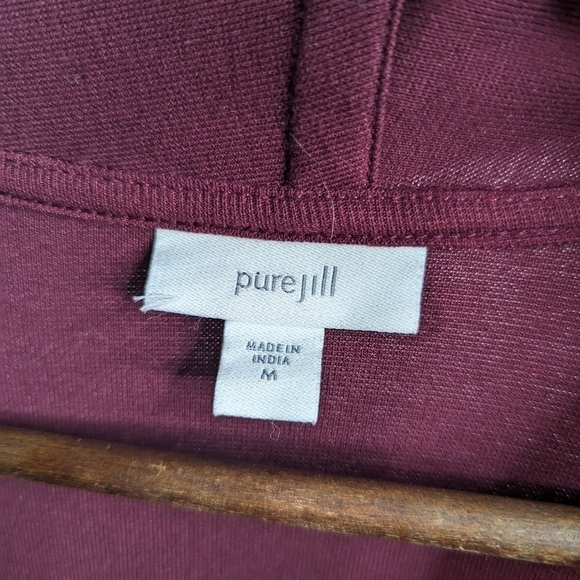 J Jill Long Sleeve Top Size Medium Red Shirt Women Stretch Wrap Scarf Infinity - Picture 3 of 13